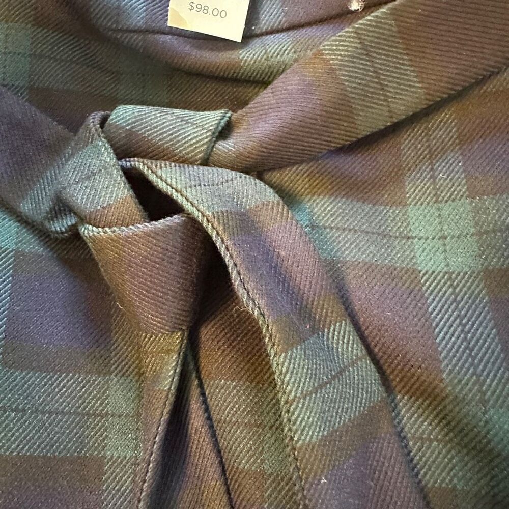 NWT Ann Taylor green/ navy plaid pencil skirt- size 8 - Picture 4 of 7